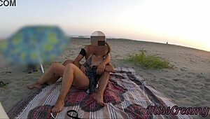 hey guys, i'm flashing my pussy on a public beach and getting fingered by a stranger till i squirt - misscreamy