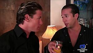 Hey, check this blonde and brunette duo in a wild, sexy orgy!