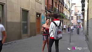 Big titted babe Gigi Lust teases guys on the street. They can't resist fondling her curves.