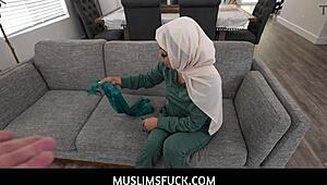 Muslimsfuck - Binky Beaz Teases Neighbor for Hard Hijab Fuck