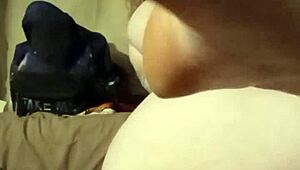 kinky feet play in seductive purple lace lingerie