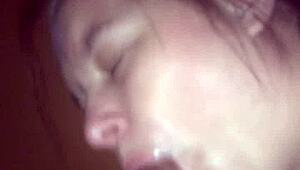 camera shy girl returns for another steamy facial session.