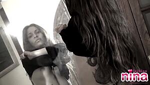 Nina teases with tits and ass