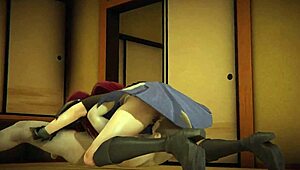 Erza scarlet from fairy tail does 69 and cowgirl