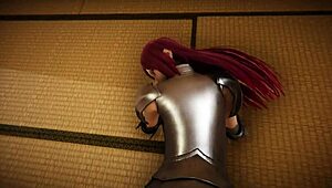 Erza scarlet from fairy tail does 69 and cowgirl