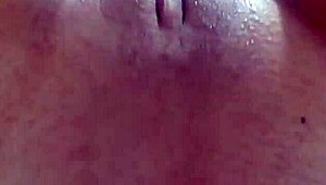 Wife applies lotion and smooths her wet pussy as a naughty hotwife shows her cunt up close