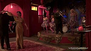 These babes love fucking in group sex with cumshots