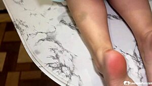 tattooed chick says, 'finger me hard, baby'