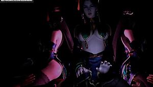 Kninebox 3d anime banishment star sky lin jingmei dance yao cowgirl position