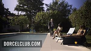 Hot blonde's intimate kitchen fingering