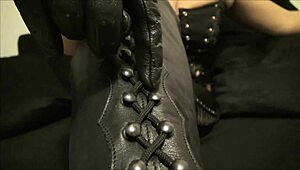 Mistress Roberta demands intense boot cleaning in POV