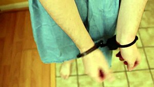 girl in handcuffs sucks cock to break free