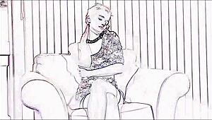 Liz Ashley warms up and strips