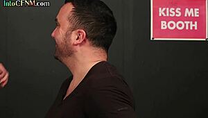 CFNM Redhead Deepthroats Bound Guy in Group With Voyeur Milf