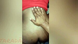 Ebony prostitute screams as her hairy ass gets filled with cum