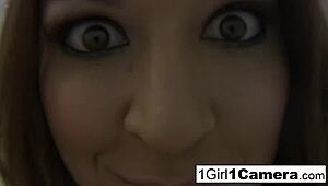 sexy ann marie rios plays with her pussy in close-up solo masturbation