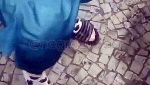 Amateur gay orgy with big black cocks on Madureira street