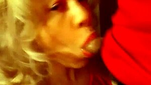 Intensely sucking his cock like a popsicle.