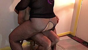 Fucking big dildo and dude together in hardcore