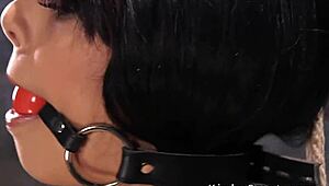why is this gagged teen punished in rough bondage?