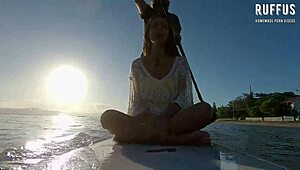 ana rothbard enjoys a relaxing paddle on the beach