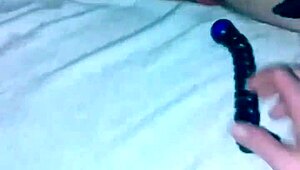 daddy's dirty girl plays with toys and gets cumshot.