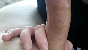 sloppy blowjob by the lake with nympho brunette