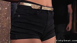 why is this gagged teen punished in rough bondage?