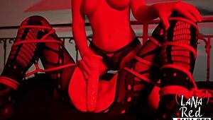 teen with big tits using dildo in bondage