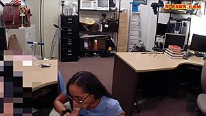 i got so turned on watching this glasses girl nailed at the pawnshop