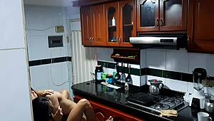 Recording Us in Kitchen with Latina Stepsister's Oral Action