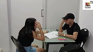 My horny companion seduces me for cock sucking in threesome 😏