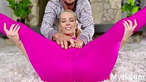 Blonde milf Aaliyah Love checks out her stepson's big cock.