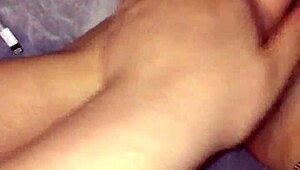 Applying lotion to moist feet