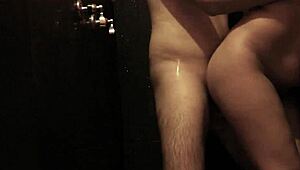 This mexican schoolgirl prostitute gets fucked in the hotel bathroom by a guy.