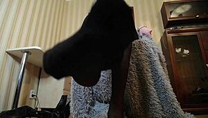 smell my nylon-stockinged feet after work