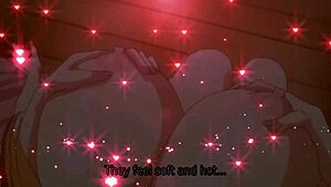 lesbian teen sucking big tits in hentai college