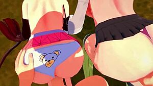 Watch Nezuko and Mitsuri in a wild threesome? Kimetsu no Yaiba hentai.