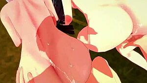 Watch Nezuko and Mitsuri in a wild threesome? Kimetsu no Yaiba hentai.