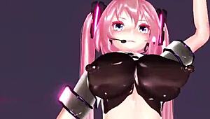 3D Animated Hentai Blowjob with Big Boobs