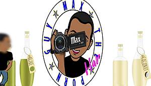 Kitty Quinn strokes big black cock backstage in interracial handjob scene.