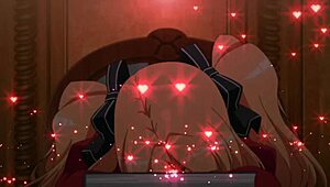 lesbian teen sucking big tits in hentai college