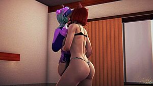 leelah from fortnite gets pounded hard by a futanari in wild 3d action. curious how deep it goes?