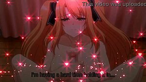 lesbian teen sucking big tits in hentai college