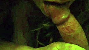 Horny ginger milf eagerly sucks cock in the bedroom. She loves the taste and rhythm.