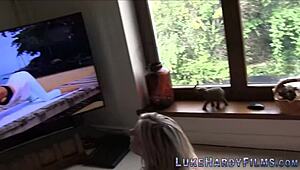 Can you believe this British babe tit fucks and rides so hard?