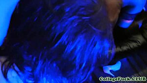 these coed skanks share a cock right in the middle of the club