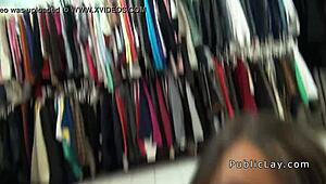 Amateur BANGED for CASH in Public Changing Room!