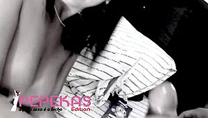 Sarah Rosa Suckles on Alexx Blackout's Dick in Christmas Making Off Scene