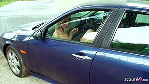 cute teen hooker does bareback car sex with ugly guy for cash